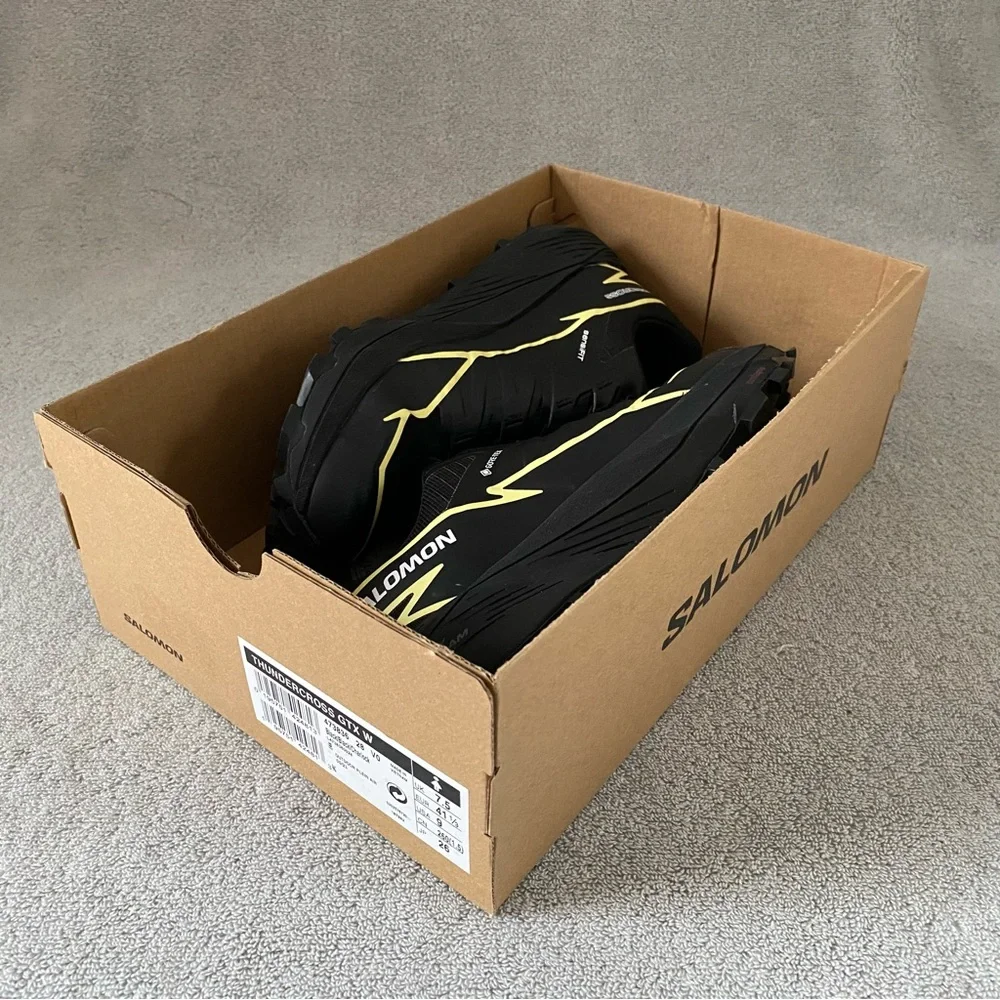 Salomon Shoes Womens 9 Black Yellow Thundercross GTX Hiking Trail Running 473836 - Picture 10 of 10